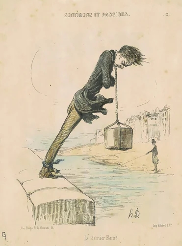Le dernier bain! by Honoré Daumier, print, 1840