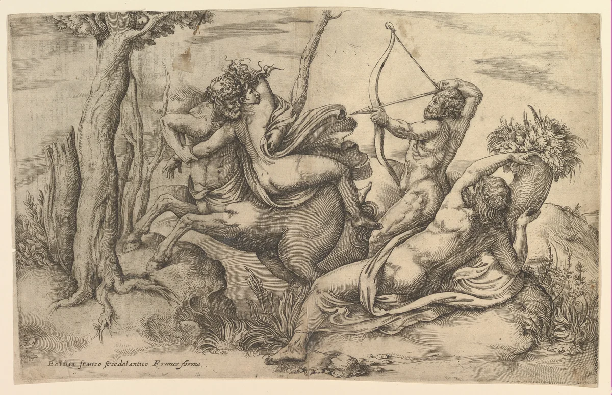 The Abduction of Dejanira by Battista Franco, print, 1510-1561