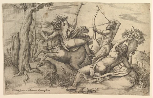 The Abduction of Dejanira by Battista Franco, print, 1510-1561