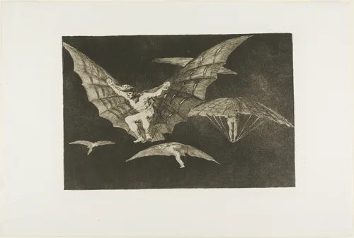 A Way of Flying, from Disparates, published as plate 13 in Los Proverbios (Proverbs) by Francisco José de Goya y Lucientes, print, 1815-1817