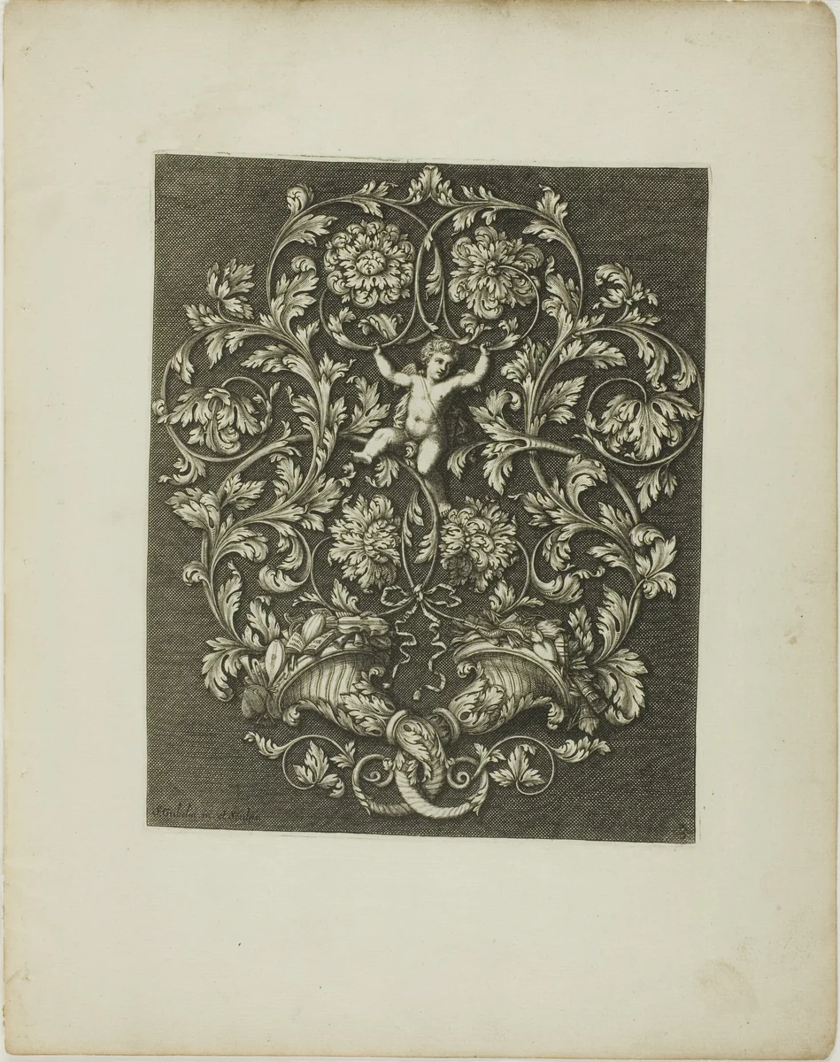 Plate Three, from A New Book of Ornaments by Simon Gribelin, print, 1704