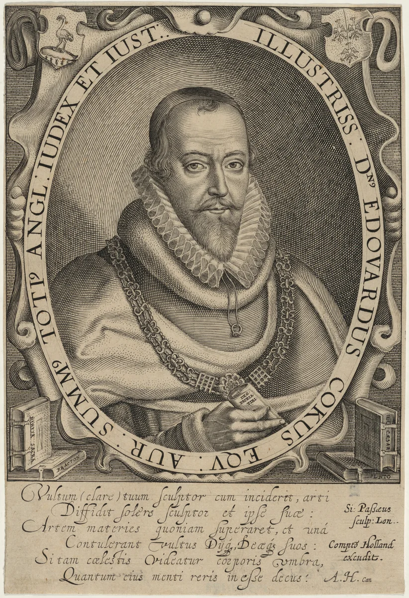 Sir Edward Coke by Simon van de Passe, print, 1595-1647