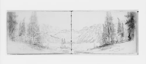 Crater Lake Aug 23, 1885 (from Sketchbook X) by William Trost Richards, artwork, 1885