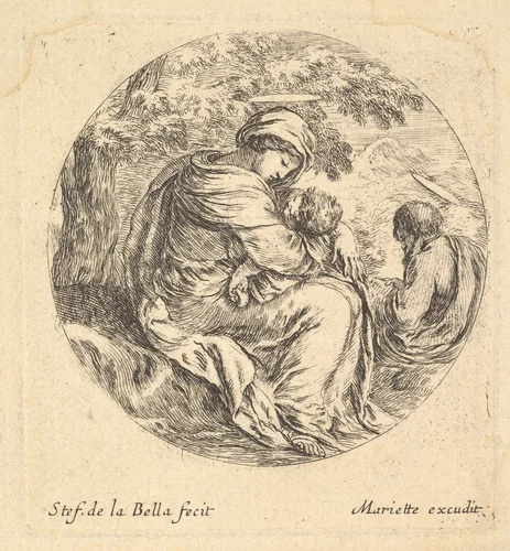 Rest on the Flight into Egypt by Stefano della Bella, print, 1631-1641