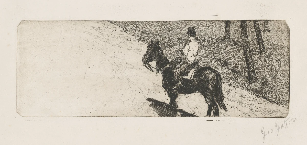 Cavalry Soldier (Soldato di cavalleria) by Giovanni Fattori, print, 1880-1885