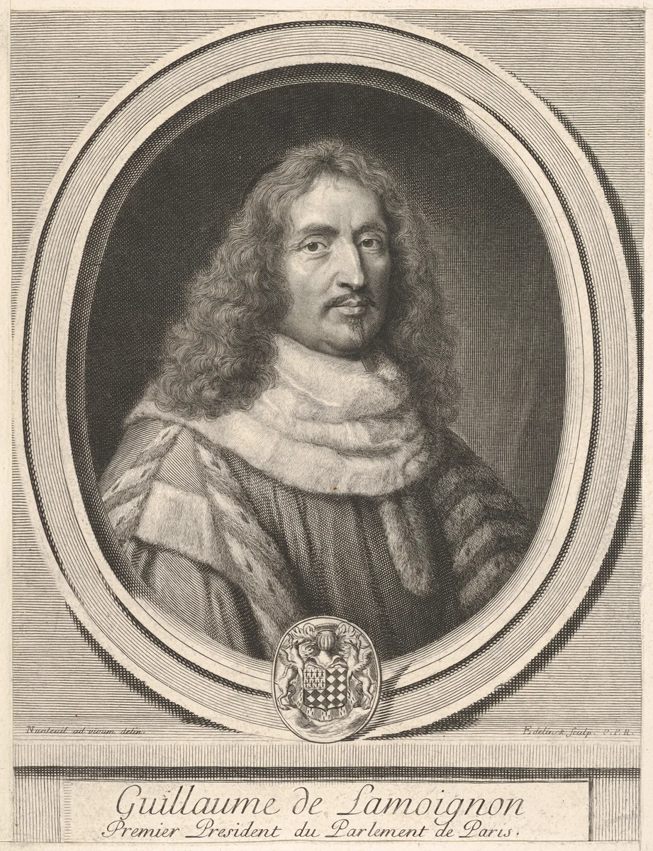 Guillaume de Lamoignon by Gérard Edelinck, print, 1655-1707