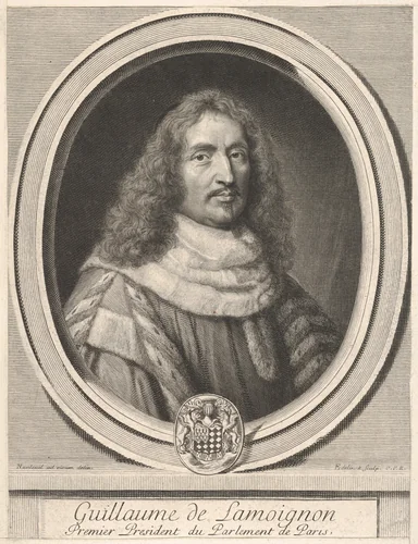 Guillaume de Lamoignon by Gérard Edelinck, print, 1655-1707