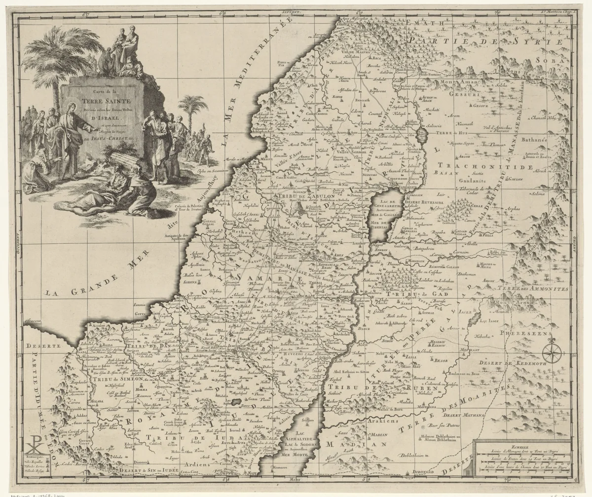 Kaart van Israël by Jan Luyken, print, 1707