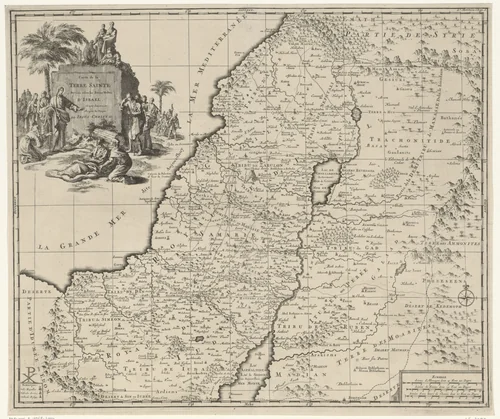 Kaart van Israël by Jan Luyken, print, 1707
