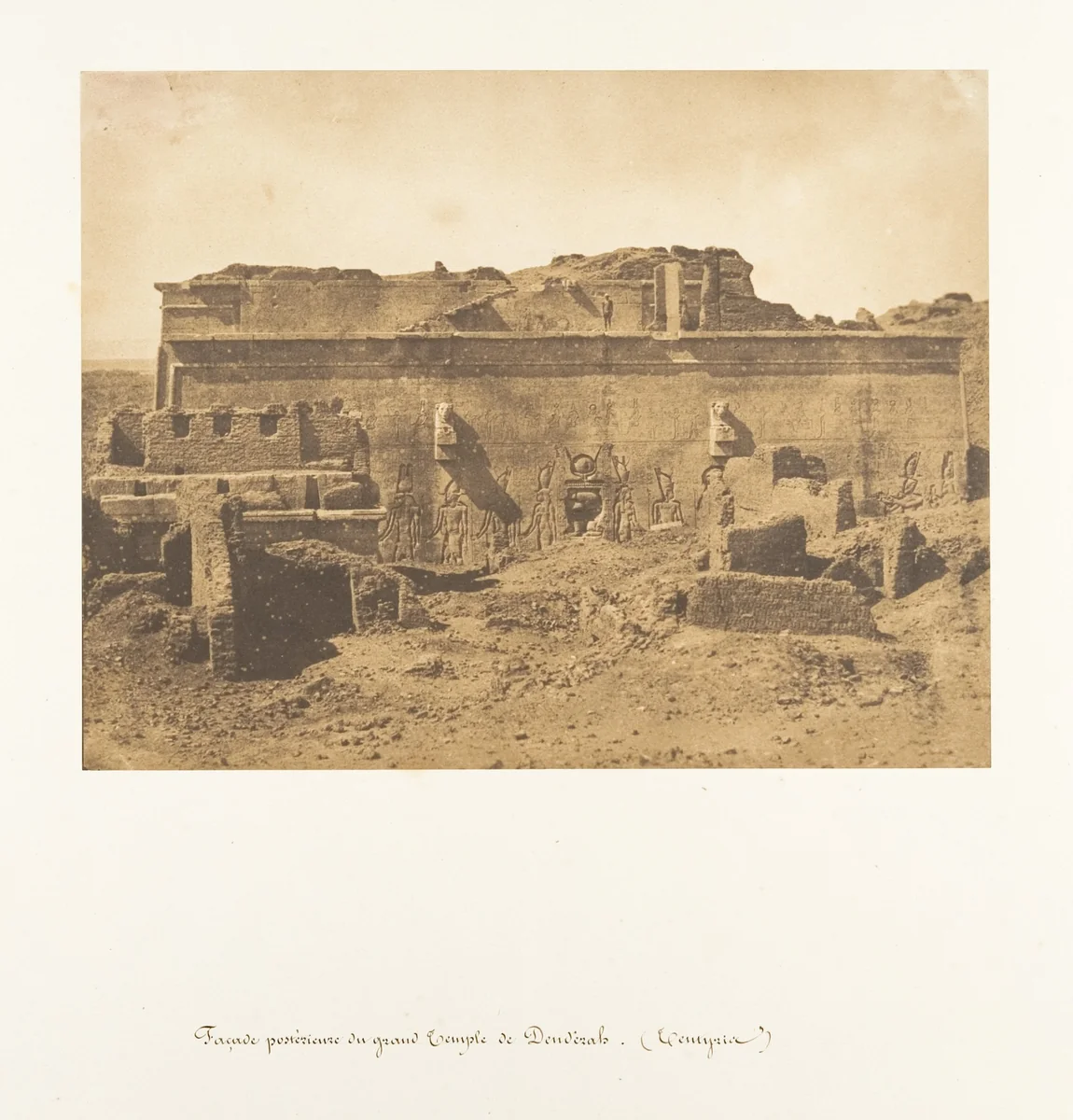 Façade postérieure de grande Temple de Dendérah (Tentyris) by Maxime Du Camp, photograph, 1849-1850