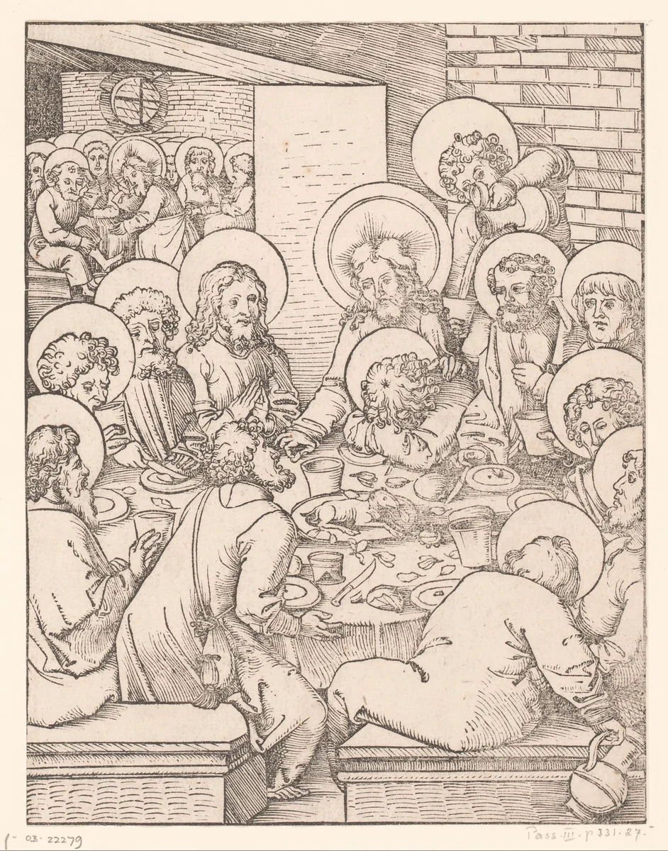 Laatste Avondmaal by anonymous, print, 1490-1526