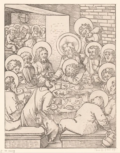 Laatste Avondmaal by anonymous, print, 1490-1526