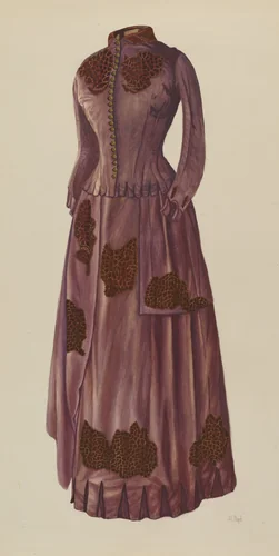 Brown Silk Afternoon Dress by Joseph L. Boyd, index of american design, 1936