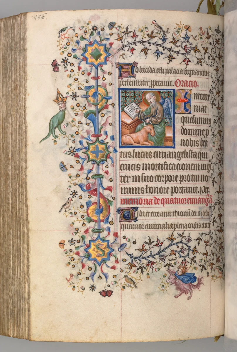 Hours of Charles the Noble, King of Navarre (1361-1425): fol. 272v, St. Luke by Master of the Brussels Initials and Associates, book, 1400-1410