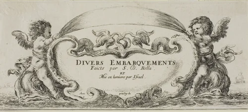 Frontispiece to Various Embarkments by Stefano della Bella, print, 1635-1655