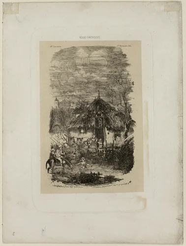 Farm Cottage, from Revue Fantaisiste by Rodolphe Bresdin, print, 1861