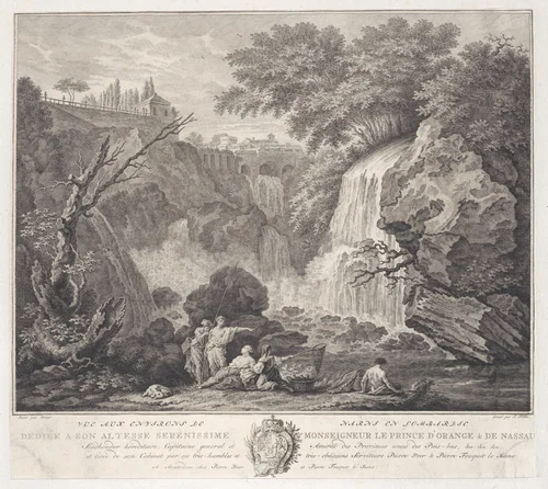View of the Surroundings of Narni in Lombardy by Joseph Vernet, print, 1770