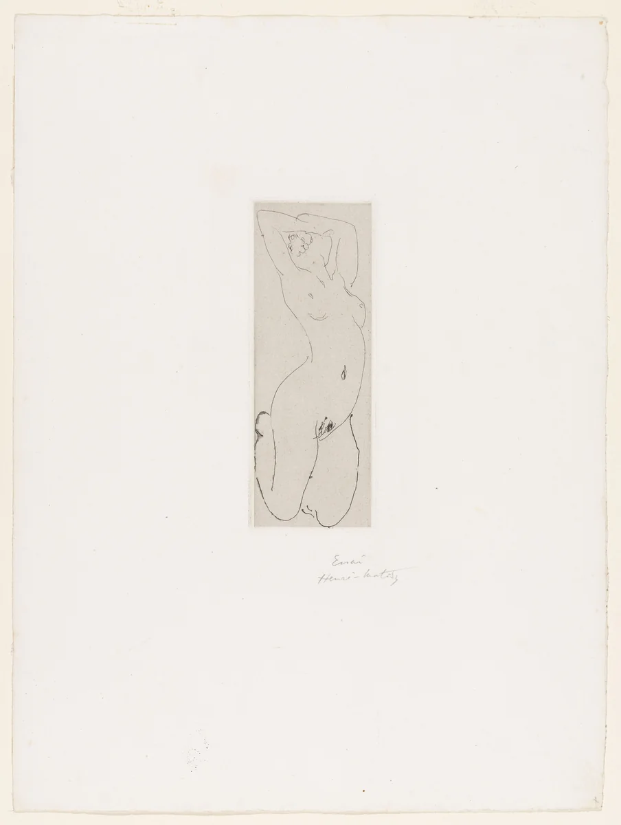 Kneeling nude with bent back (Nu agenouillé et cambré) by Henri Matisse, print, 1918
