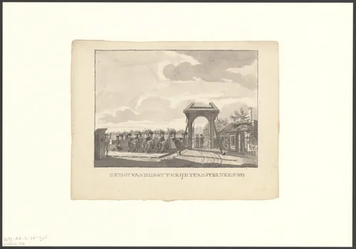 Gezicht op een batterij te Amstelveen by anonymous, drawing, 1787-1899