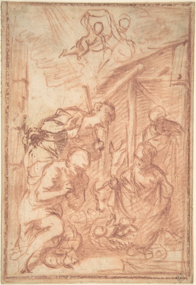 Adoration of the Shepherds by Francisco Vieira de Mattos, drawing, 1699-1783