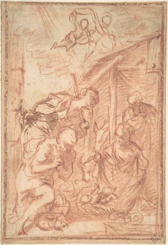 Adoration of the Shepherds by Francisco Vieira de Mattos, drawing, 1699-1783
