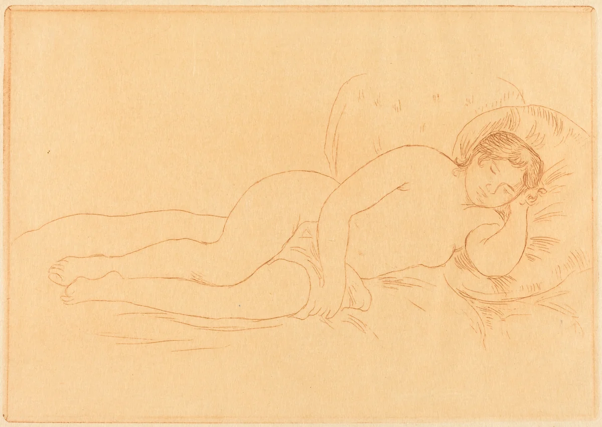 Female Nude Reclining (Femme nue couchee) by Auguste Renoir, print, 1906