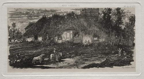 The Farm-Yard by Rodolphe Bresdin, print, 1861