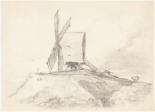 Eye Mill in Suffolk by John Sell Cotman, drawing, 1782-1842