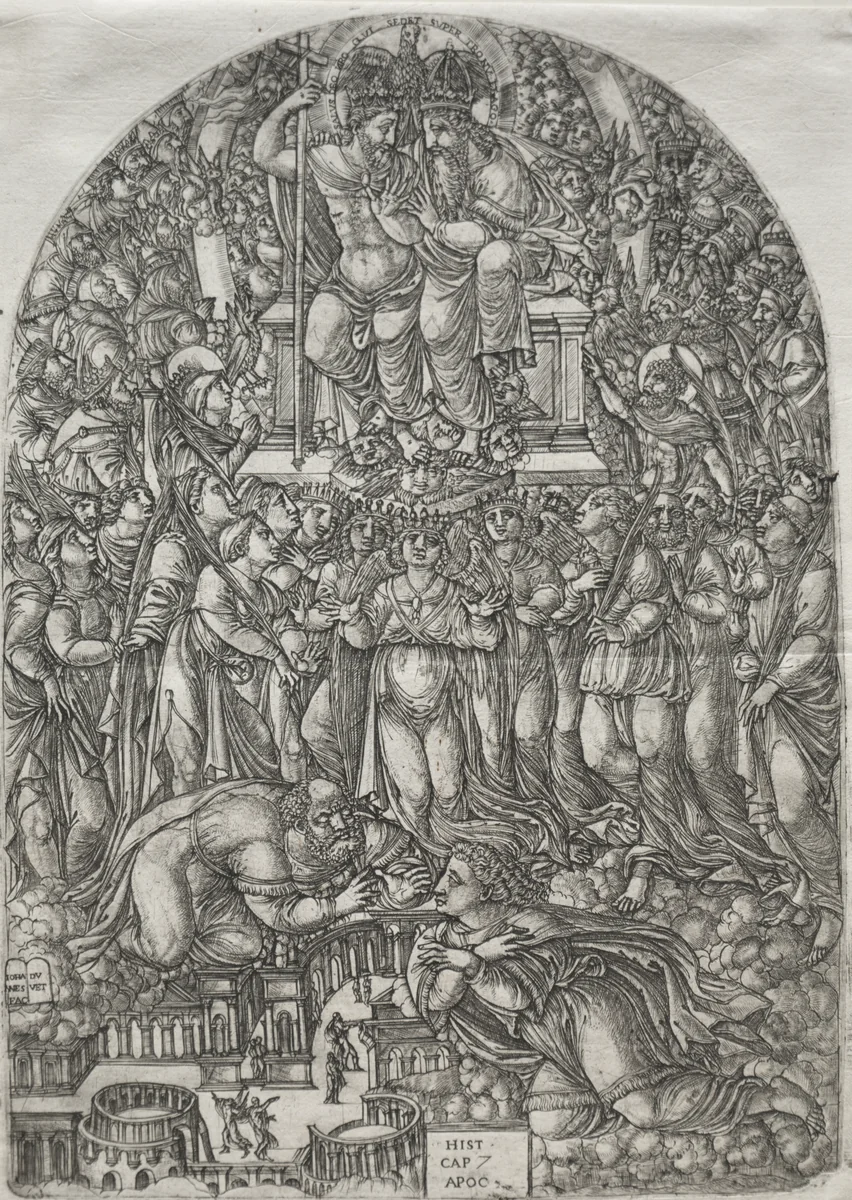 The Apocalpse: An Innumerable Multitude which stand before the Throne by Jean Duvet, print, 1555