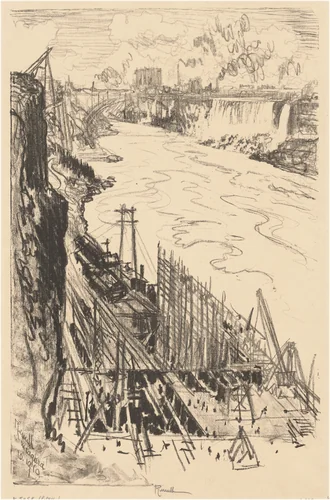 Building a Power House by Joseph Pennell, print, 1910