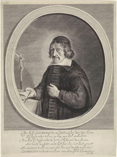 Portret van Petrus Laurentius by Theodor Matham, print, 1638-1642