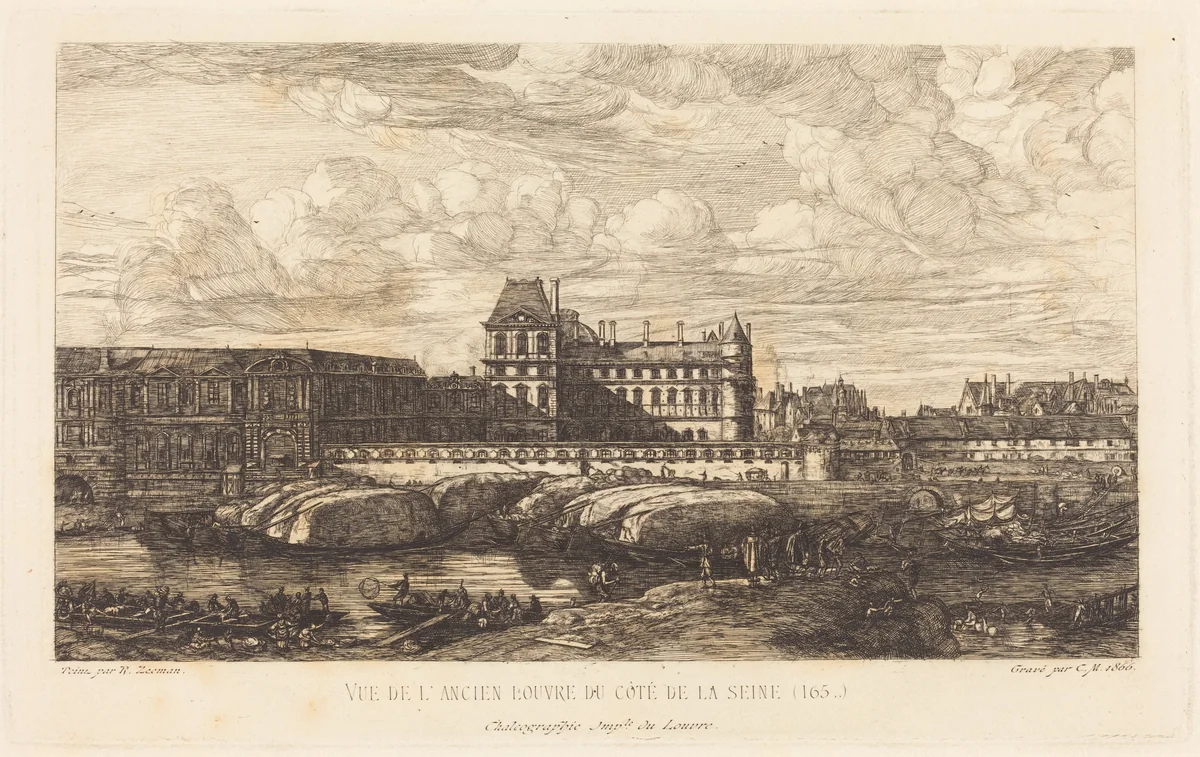 L'ancien Louvre d'après une peinture de Zeeman, 1651 (The Old Louvre, from a Painting by Zeeman, 1651) by Charles Meryon
Reinier Nooms, print, 1866