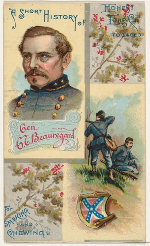 A Short History of General G. T. Beauregard, from the Histories of Generals series (N114) issued by W. Duke, Sons & Co. to promote Honest Long Cut Smoking and Chewing Tobacco by W. Duke, Sons & Co., print, 1888
