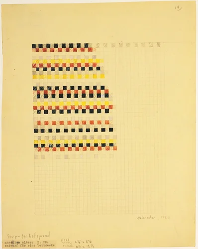 Design for Bedspread by Anni Albers, design, 1928