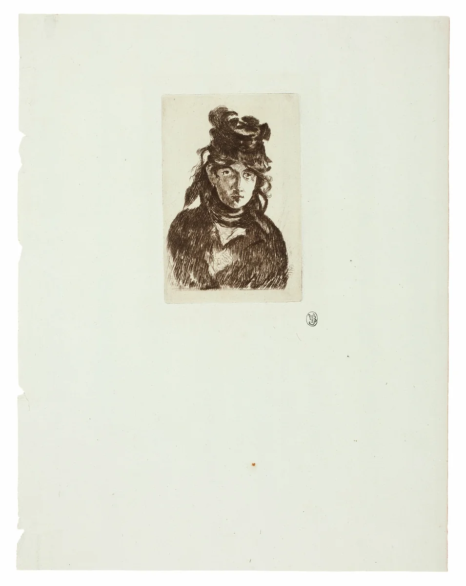 Berthe Morisot by Édouard Manet, print, 1872