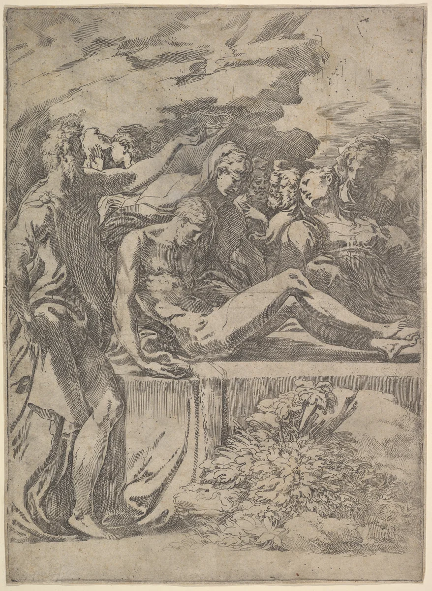 Entombment by Parmigianino, print, 1522-1532