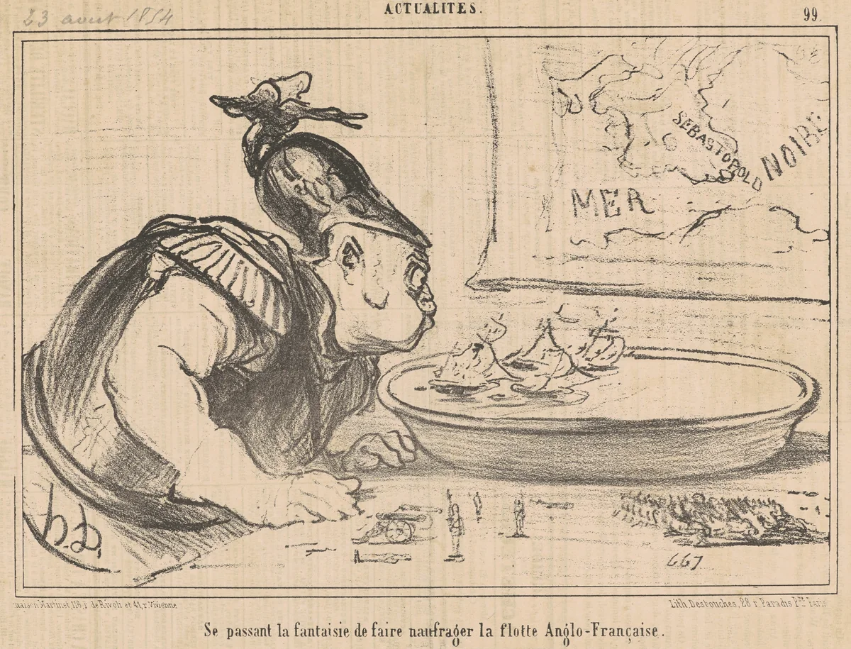 Se passant la fantaisie de faire naufrager ... by Honoré Daumier, print, 1854