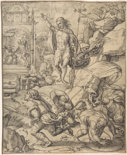 The Resurrection by Bernard van Orley, drawing, 1512-1542