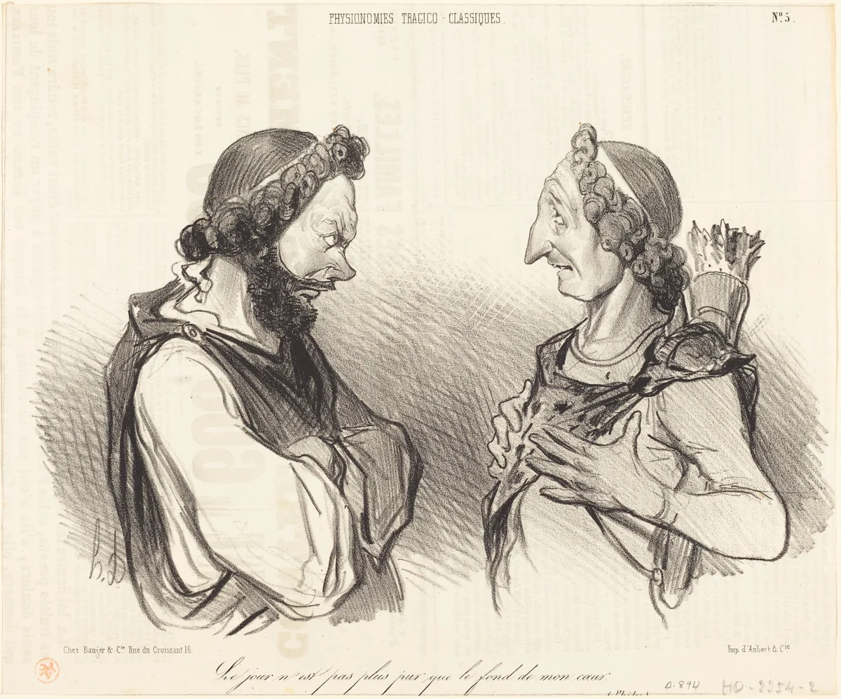 Le Jour n'est pas plus pur... by Honoré Daumier, print, 1841