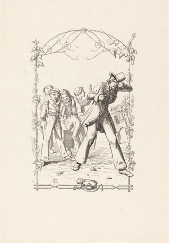 Peter Schlemihl Taunted for His Lack of Shadow by Adolf Schrödter, portfolio, 1805-1875