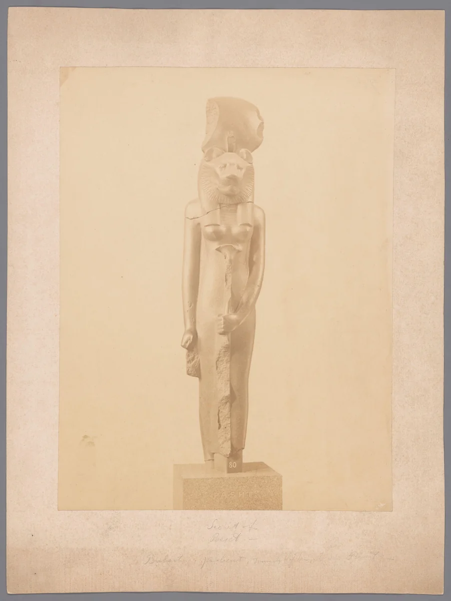 Sculptuur van Sechmet by anonymous, photograph, 1851-1900
