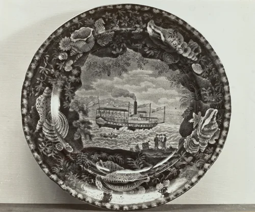 Plate - "Steamer, Union Line" by Helmut Hiatt, index of american design, 1936