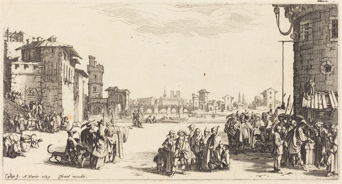 The Slave Market by Jacques Callot, print, 1629