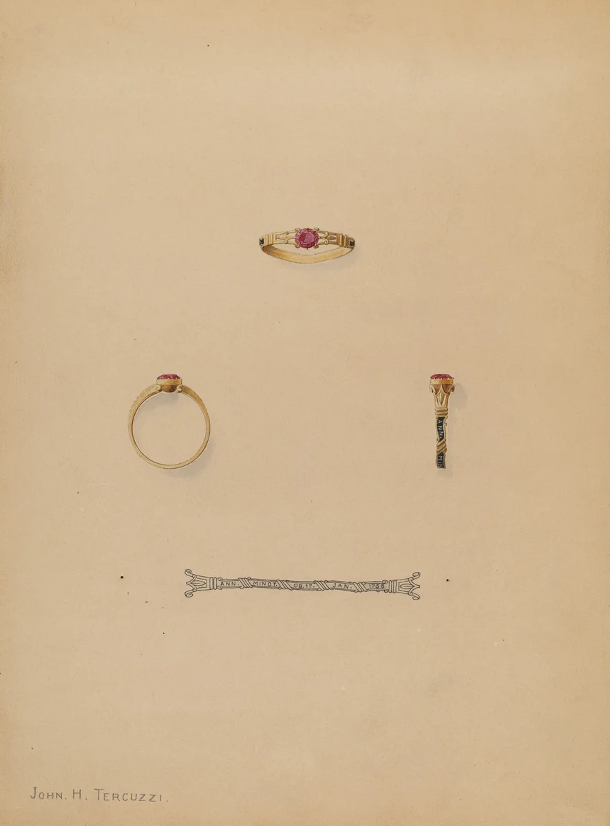 Mourning Ring by John H. Tercuzzi, index of american design, 1937