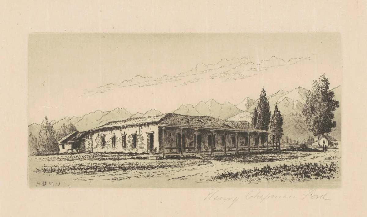 Aguirre House (Santa Barbara) by Henry Chapman Ford, print, 1875-1884