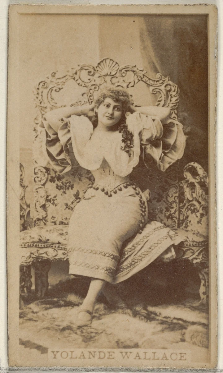 Yolande Wallace, from the Actors and Actresses series (N45, Type 8) for Virginia Brights Cigarettes by Allen & Ginter, photograph, 1885-1891
