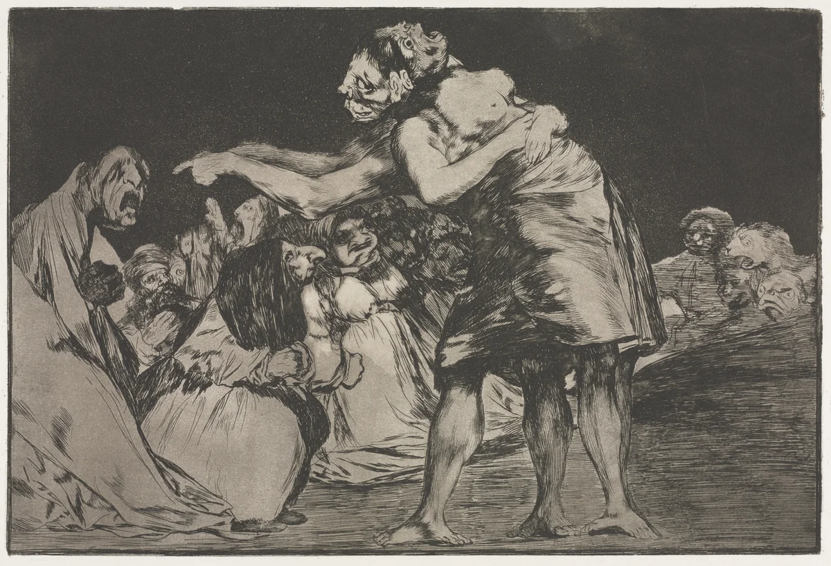 The Proverbs: Matrimonial Folly by Francisco de Goya, print, 1864