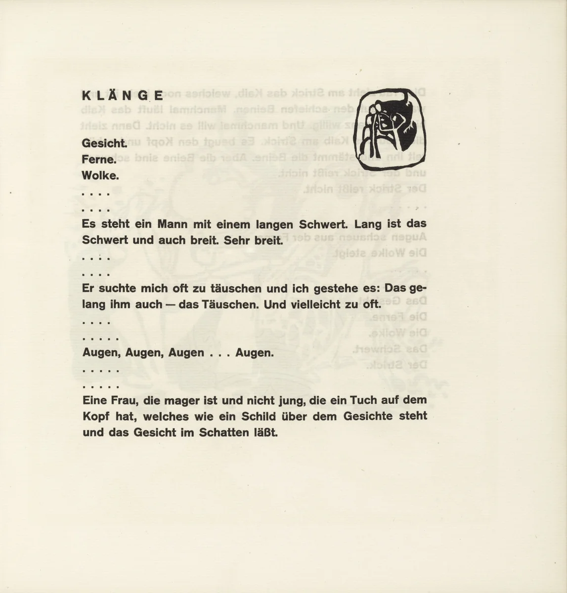 Vignette next to "Sounds" (Vignette bei "Klänge") (headpiece, folio 29) from Klänge (Sounds) by Wassily Kandinsky, illustrated book, 1913