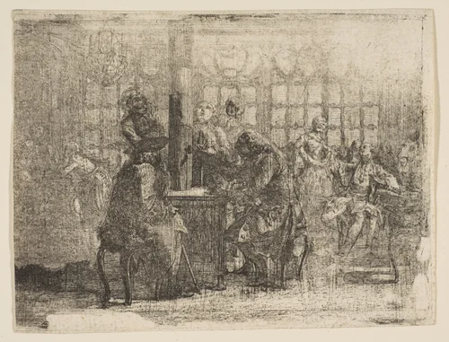 The Newsmongers by Gabriel de Saint-Aubin, print, 1752
