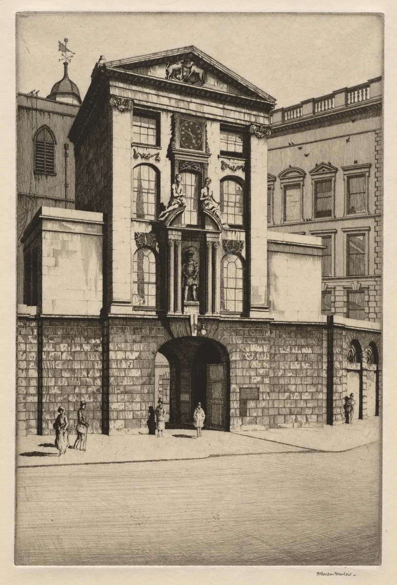 Henry VIII Gateway by Herbert Gordon Warlow, print, 1925-1935
